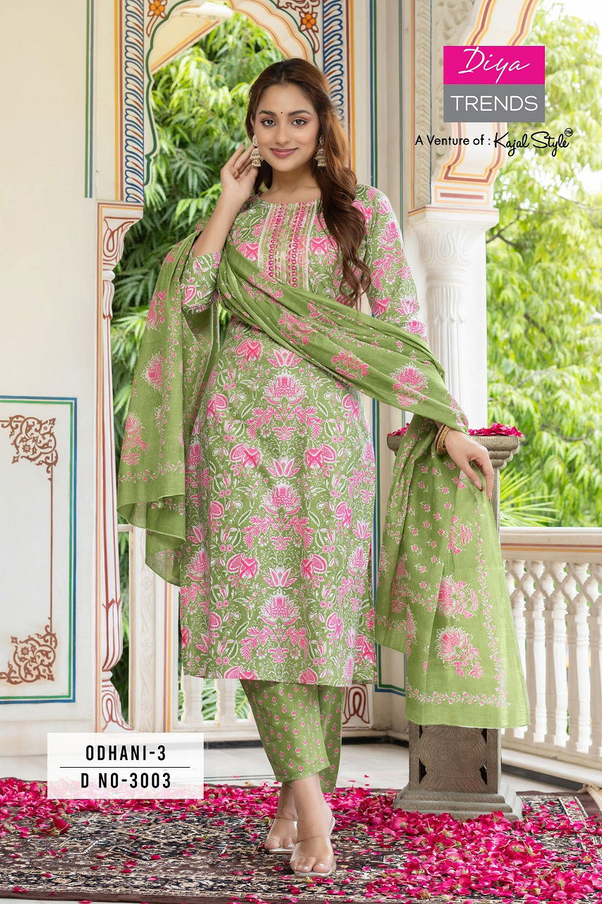 Odhani Vol 3 By Diya Printed Cotton Kurti With Bottom Dupatta Wholesale Shop In Surat